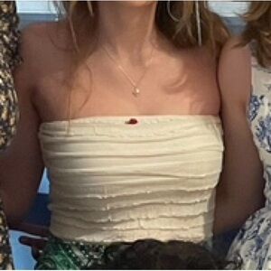 Chic Cream Strapless Crop Top